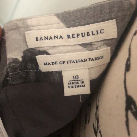 Banana Republic Linen Strapless Chevron dress Size 10 - Picture 8 of 9